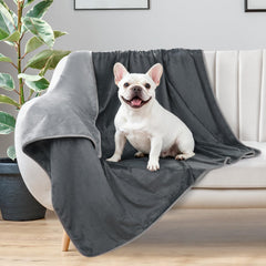 LOOBANI dog blanket with soft flannel for cozy lounging on a sofa