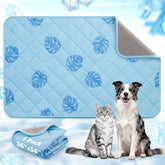 LOOBANI dog cooling mat large 56x36 anti-slip bottom keeps pets stable on floors.