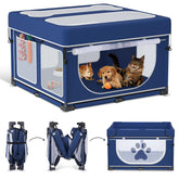 LOOBANI foldable dog playpen with cover provides security for curious pets.