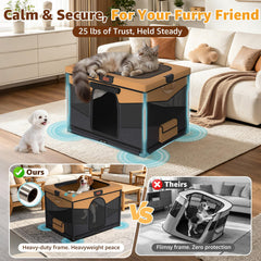 LOOBANI Foldable Dog Playpen folded with carry bag for easy portability