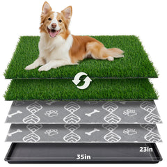 LOOBANI large dog grass pad with tray for clean indoor potty training
