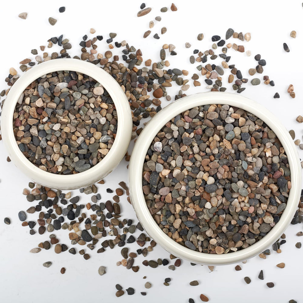 LOOIOOJ 5LB river rocks for aquarium gravel and safe fish habitat.