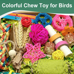 LOPERDEVE parrot shredding toy contents closeup promotes playful chewing.