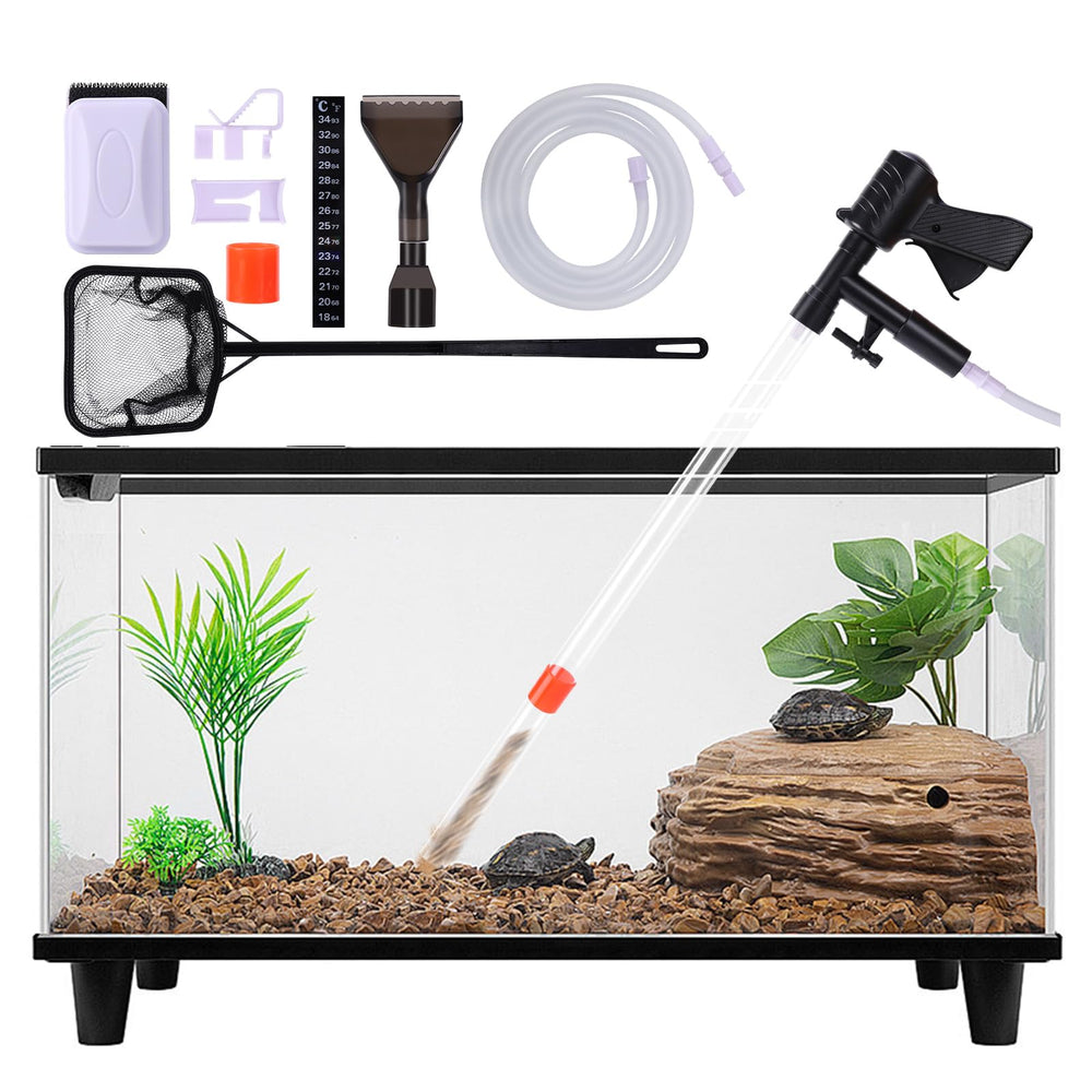 Lounginglife fish tank cleaner kit enables efficient gravel vacuuming.
