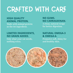 LOVE, NALA tuna flaked wet cat food in can provides high quality protein for meals.