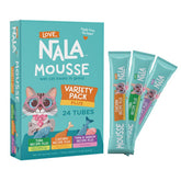 LOVE NALA variety plus pack mousse serve enhances meal time for cats.