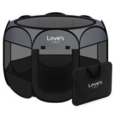 Love's Cabin 8-panel circular playpen for versatile containment.