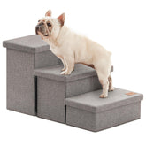 Love's cabin dog stairs 3-step grey design for easy bed access