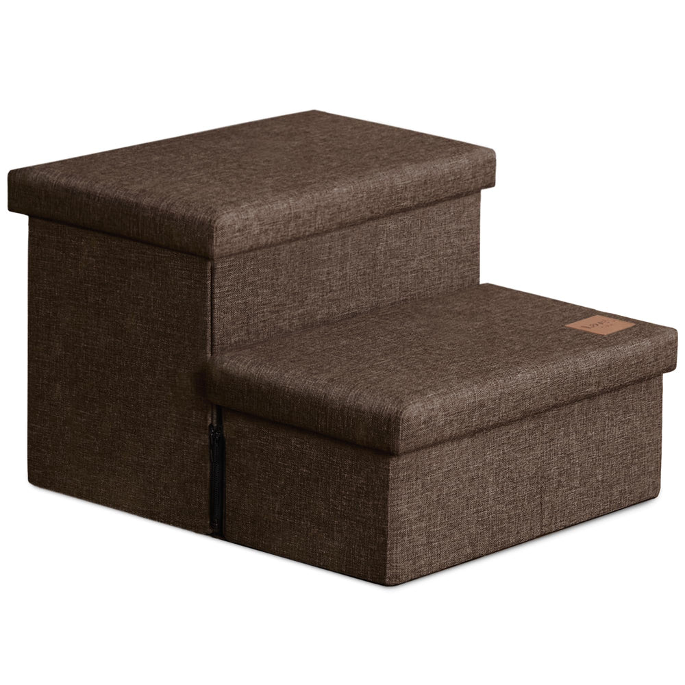 Love's cabin dog stairs folded compact for easy storage and travel