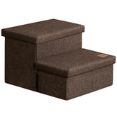 Love's cabin dog stairs folded compact for easy storage and travel