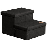 Love's cabin dog stairs with storage, full view, stable steps for pets up to 150 lbs.