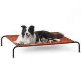 Love's cabin elevated cooling dog bed in terracotta for large dogs.