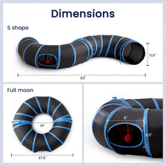 Love's cabin Round Cat Tunnel featuring hanging ball for chase play.