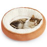 Love's cabin round donut bed outer view, cozy cuddle spot for pets