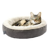 Love's cabin round donut bed top view for cozy naps