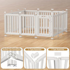 LoveTail 12-panel dog playpen arranged in a flexible layout
