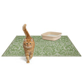 Lovewag Pets cat litter mat Jade Quilt 36x48 protects floors and traps litter.