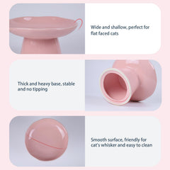 LOVINFURBABY shallow wide pink cat bowl reduces whisker contact