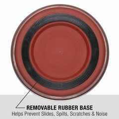 Loving Pets Bella Bowl no-spill design prevents spills and noisy mealtimes on the kitchen mat.