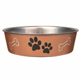 Loving Pets Bella Bowl stainless steel interior with copper exterior for durable home or travel meals