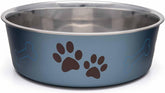 Loving Pets Bella Bowl stainless steel with blueberry color, 54 oz capacity for meals