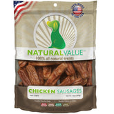 Loving Pets Natural Value Chicken Sausages pack shot, ideal for training rewards.