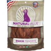 Loving Pets Natural Value Duck Tenders bag ready for training rewards.