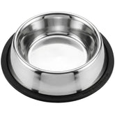Loving Pets stainless steel non-tip dog bowl with a sturdy base for stable feeding
