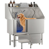 LOVMOR 50-inch dog washing station front view with roomy tub for large breeds