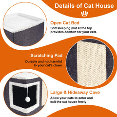 Loyareal cat house durable MDF structure with safe edges