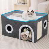 Loyareal cat house with large open bed for indoor comfort and privacy.
