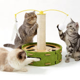 Luampo cat nail file enrichment box with scratching post for natural claw filing during play