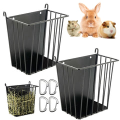 LUAVIARU 2pc hay feeder rabbit metal frame keeps hay tidy and fresh