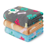 Luciphia blanket with paw print design for pets on sofas and beds