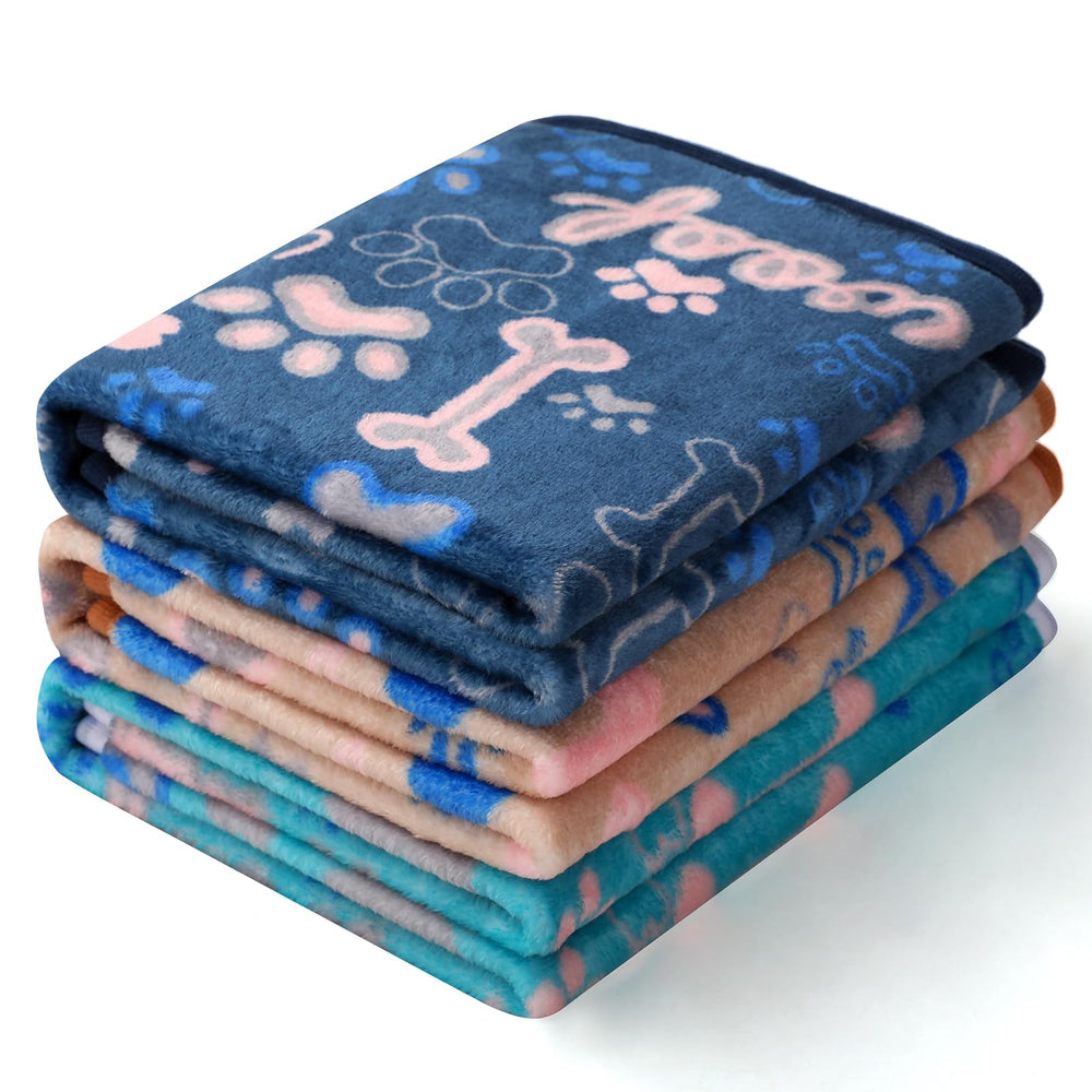 Luciphia triple-pack blankets close-up, ultra-soft fleece for pets.