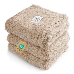Luciphia calming blanket paw print closeup; keeps furniture clean from pet hair.