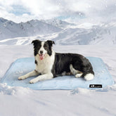 Luciphia cooling mat with non-slip back keeps pets secure on floors.