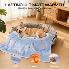 Luciphia dots print design blanket on sofa protects furniture from hairs.