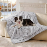 Luciphia large waterproof dog blanket close-up of plush faux fur designed for calming comfort