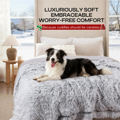 Luciphia large waterproof dog blanket on couch to protect furniture.