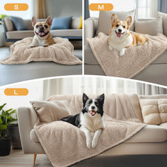 Luciphia machine-washable pet blanket simplifies cleaning after adventures.