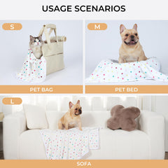 Luciphia pet blanket in brown dot pattern, ideal for furniture protection