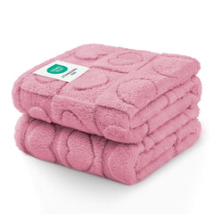 Luciphia pink soft fleece 30x20 blanket provides cozy warmth for small dogs.