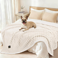 Luciphia waterproof dog blanket on sofa offers large-dog comfort and furniture protection