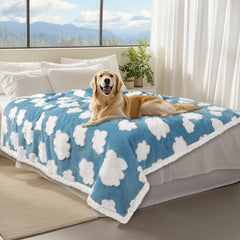 Luciphia waterproof dog blanket on a sofa protecting furniture from fur and spills