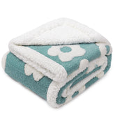 Luciphia waterproof pet blanket on couch in blue protects furniture from spills