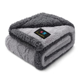 Luciphia waterproof pet blanket front view protecting a sofa from spills