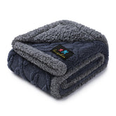 Luciphia waterproof pet blanket on sofa protects upholstery from spills.