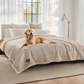 Luciphia waterproof pet blanket with soft sherpa front for cozy couch protection