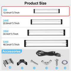LUCKY HERP T5 UVB output highlights enhanced reptile lighting for UV exposure.